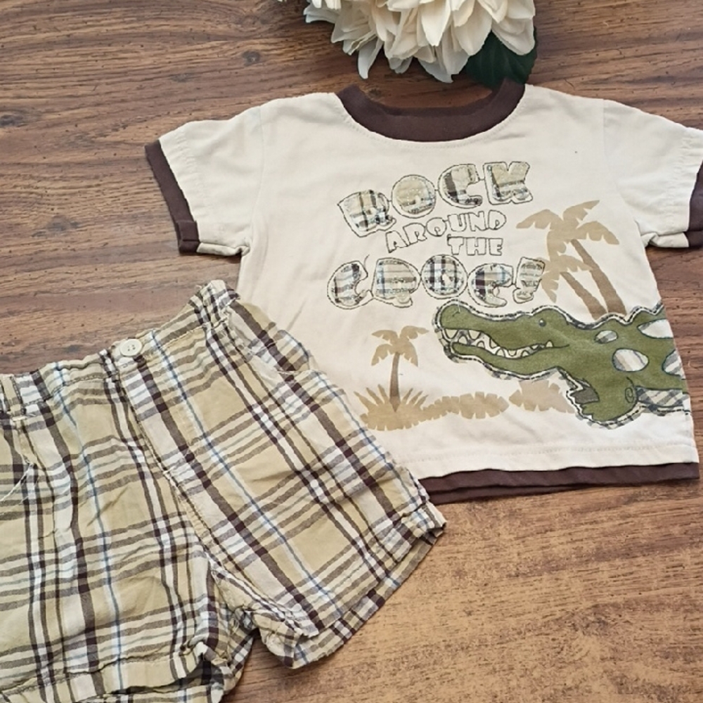 🐊 Boys 24 Months Shorts And T-shirt Set Little Rebels Brand